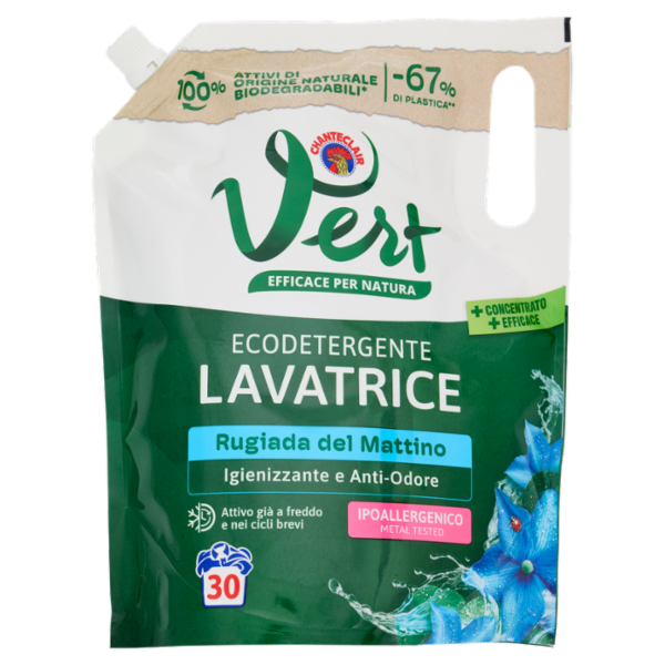 Vert di Chanteclair Ecodetergente Lavatrice Rugiada del Mattino 1200 ml
