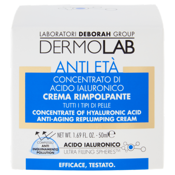 Dermolab Anti Età Concentrato di Acido Ialuronico Crema Rimpolpante 50 ml