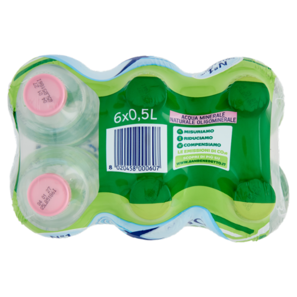 San Benedetto Acqua Naturale Popoli Terme Ecogreen 6 x 0,5L