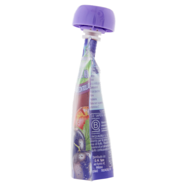 MELLIN Merenda di Frutta 100% con Carota, Mirtillo e Ribes Nero, dal 6° mese, Pouch 90 g