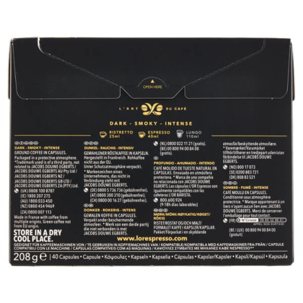 L'Or Espresso Onyx 12- 40 Capsule Caffè Compatibili con Macchine Nespresso*® Original 208g