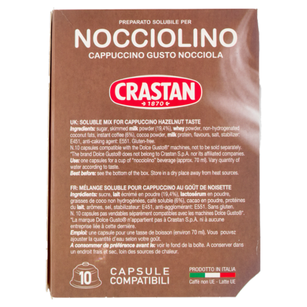 Crastan Preparato Solubile per Nocciolino Capsule Compatibili Dolce Gusto 10 x 12 g