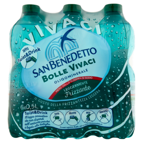 San Benedetto Acqua Minerale Benedicta Leggermente Frizzante 6 x 0,5 L