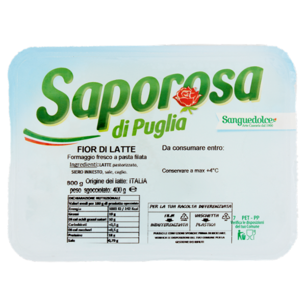 Saporosa di Puglia Fior di Latte 400 g