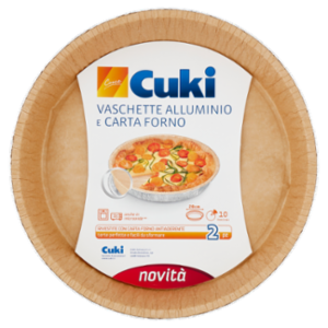 Cuki Cuoce Vaschette Alluminio e Carta Forno 28cm 10 Porzioni 2 Pz