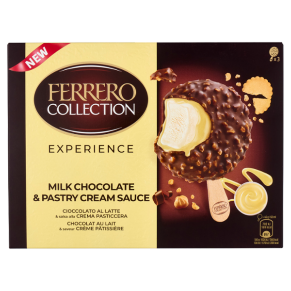 Ferrero Collection Experience Cioccolato al Latte & salsa alla Crema Pasticcera 3 x 46 g