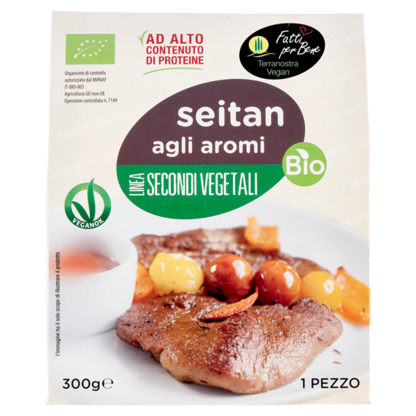 Terranostra Vegan Linea Secondi Vegetali seitan agli aromi Bio 300 g