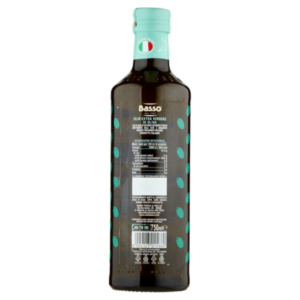 Basso Olio Extra Vergine di Oliva Italiano 750 ml