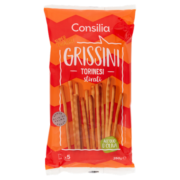 Consilia Grissini Torinesi Stirati 5 porzioni 250 g