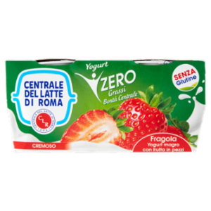 Centrale Del Latte Di Roma Zero Grassi Fragola Yogurt Magro Con Frutta In Pezzi 2 x 125 g