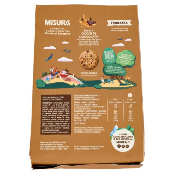 Misura Fibrextra Biscotti Gocce di Cioccolato 290 g