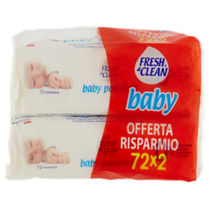 Fresh & Clean Baby Pediatric Salviettine 2 x 72 Pz