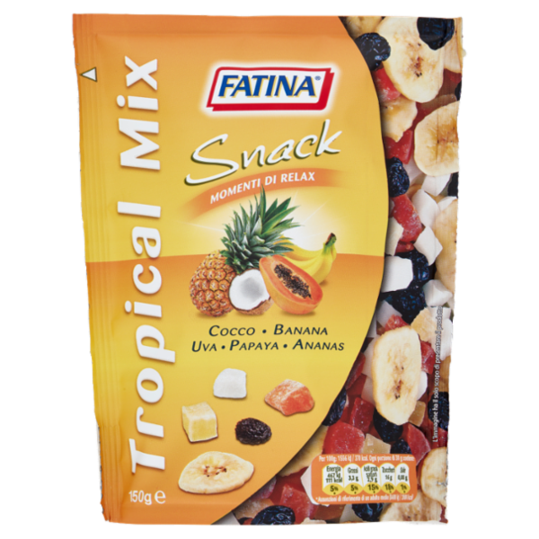 Fatina Snack Tropical Mix Cocco - Banana - Uva - Papaya - Ananas 150 g