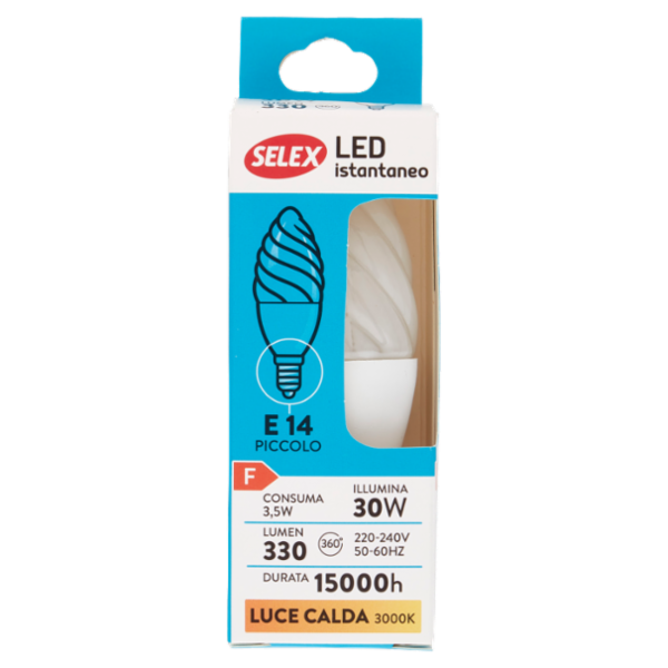 Selex Lampadina Led Tortiglione E14 4W Luce Calda