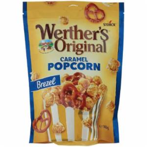 Werther'S Original Popcorn e Brezel Ricoperti con Crema Panna Caramello e Sale 140 g