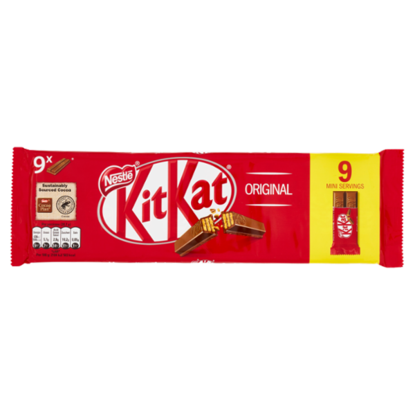KITKAT Original Family Pack Wafer ricoperto di Cioccolato al Latte 9 snack da 20,7g
