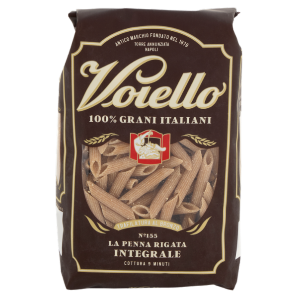 Voiello Pasta La Penna Rigata Integrale N°155 Grano 100% Italiano Trafilata Bronzo 500g