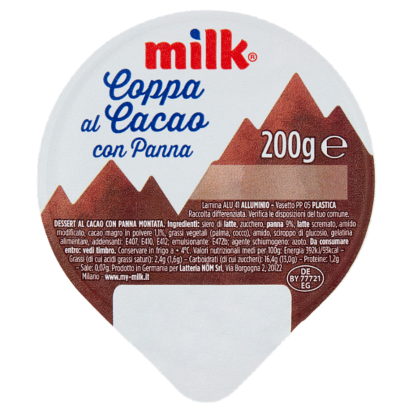 Milk Coppa al Cacao con Panna 200 g