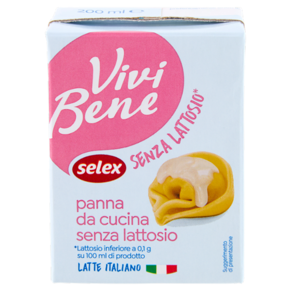 Selex Vivi Bene Panna da Cucina Uht Senza Lattosio 200 ml