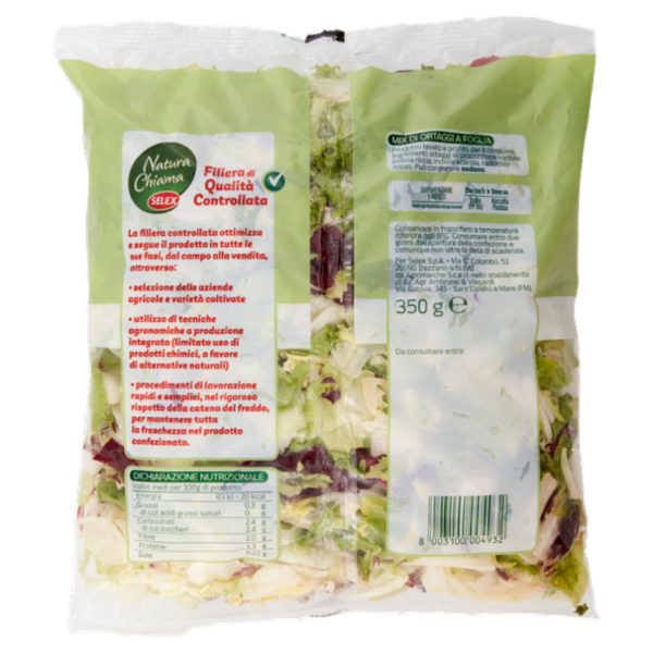 Selex Natura Chiama Insalata Mista Lavata e Pronta per il Consumo 350 g