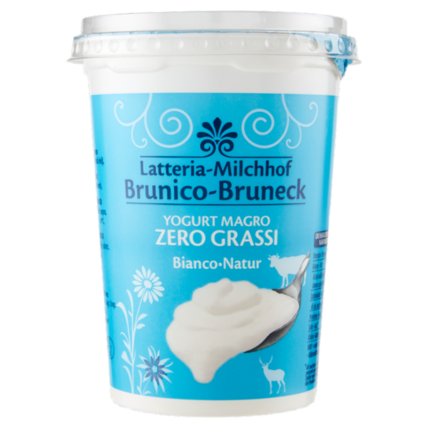 Latteria Brunico Yogurt Magro Zero Grassi Bianco 500 g