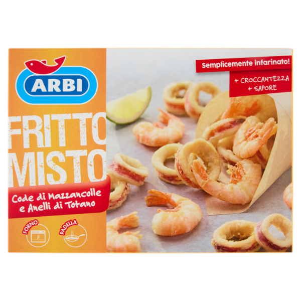 Arbi Fritto Misto Code di Mazzancolle e Anelli di Totano 280 g