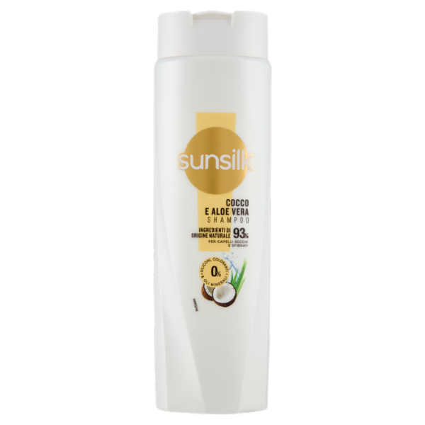 sunsilk Shampoo Cocco e Aloe Vera per Capelli Secchi e Sfibrati 250 mL