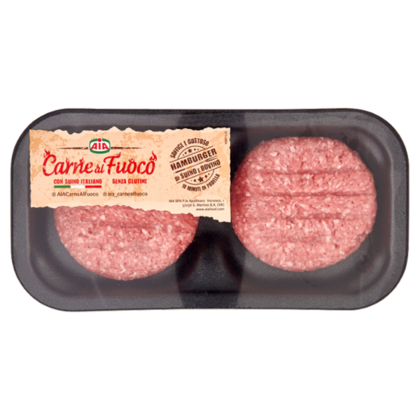 Aia Carne al Fuoco Hamburger di Suino e Bovino 0,200 kg