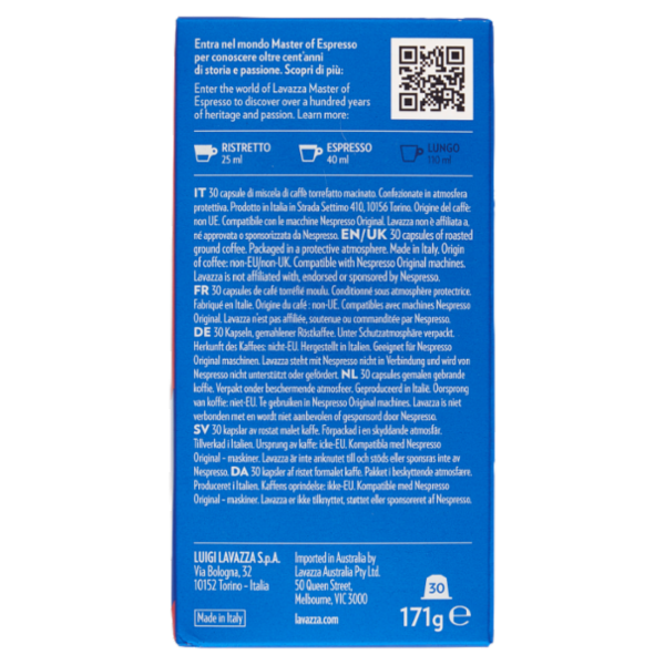 Lavazza crema e gusto Dolce Compatibile Nespresso Original 30 Capsule 171 g