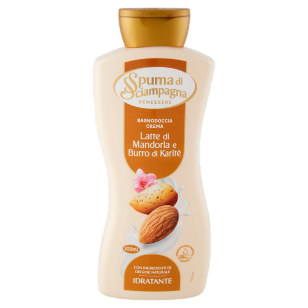 Spuma di Sciampagna Benessere Idratante Bagnodoccia Crema Latte di Mandorla e Burro di Karitè 500 ml