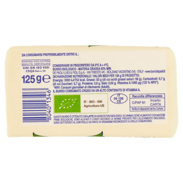 Burro Valle Verde Bio 125 g