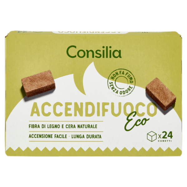 Consilia Accendifuoco Cubetti Ecologico 24 pezzi