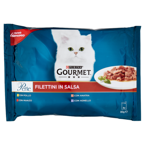 PURINA GOURMET Perle Filettini in Salsa Pollo / Manzo / Anatra / Agnello 4 x 85 g
