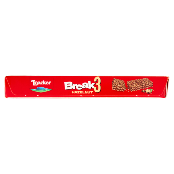 Loacker Break3 Barrette di Wafer con Crema alle Nocciole 100% Italiane 19gx4