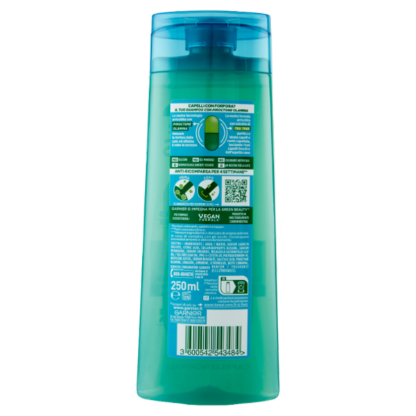 Garnier Fructis Shampoo Antiforfora reoxygen, per capelli normali, 250 ml