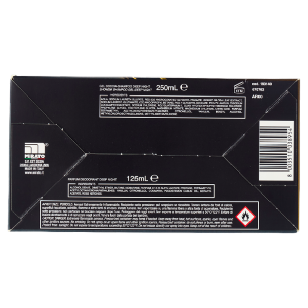 Intesa Sex Unisex Gel Doccia-Shampoo Deep Night 250 mL + Parfum Deodorant Deep Night 125 mL