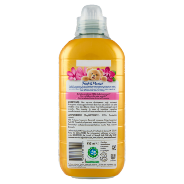 Coccolino Ammorbidente Concentrato Fresh & Protect Sandalo & Caprifoglio 41 Lavaggi 952 ml