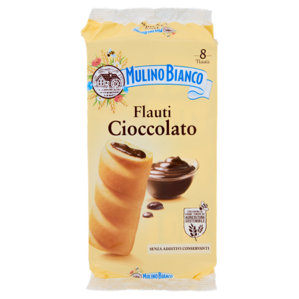 Mulino Bianco Flauti Cioccolato Merenda senza Additivi Conservanti 8 pezzi 280g
