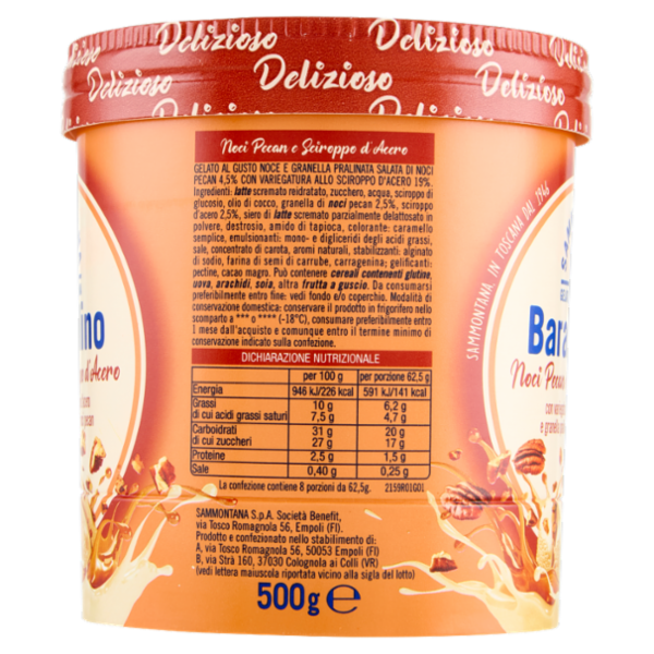 Sammontana Barattolino Delizioso Noci Pecan e Sciroppo d'Acero 500 g