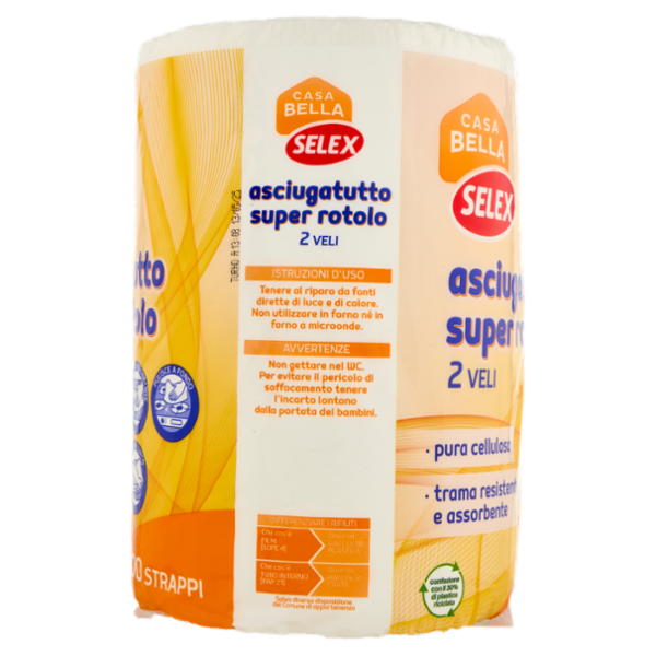 Selex Casa Bella Asciugatutto 2 Veli Super Rotolo 200 Strappi