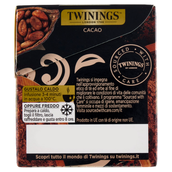 Twinings Cacao Tè Nero aromatizzato 20 filtri The 40 g