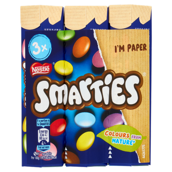 SMARTIES Confetti ripieni di Cioccolato al Latte 3 Tubi da 34g