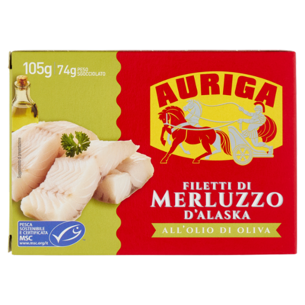 Auriga Filetti di Merluzzo d'Alaska all'Olio di Oliva 105 g