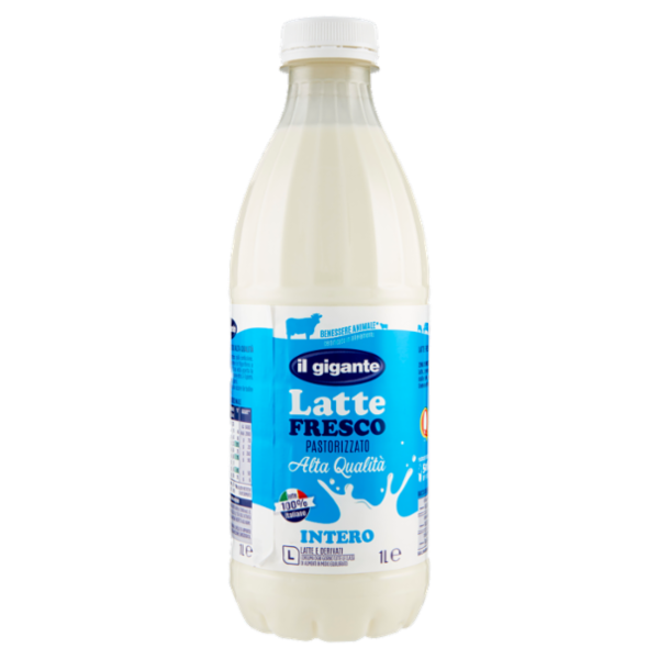 IL GIGANTE Latte Fresco Pastorizzato Alta Qualità Intero 1 L