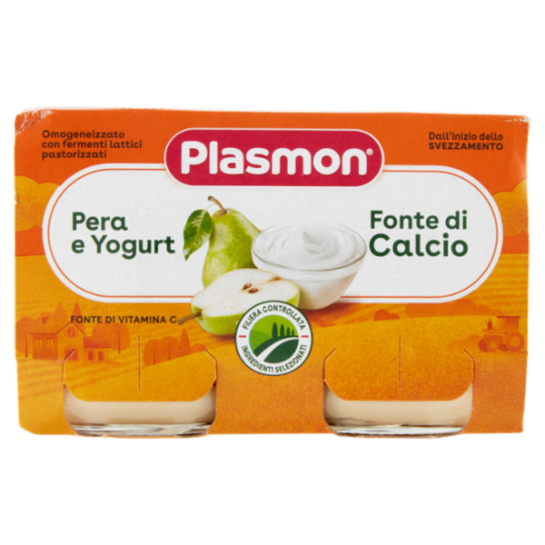 Plasmon Omogeneizzato con fermenti lattici pastorizzati Pera e Yogurt 2 x 120 g