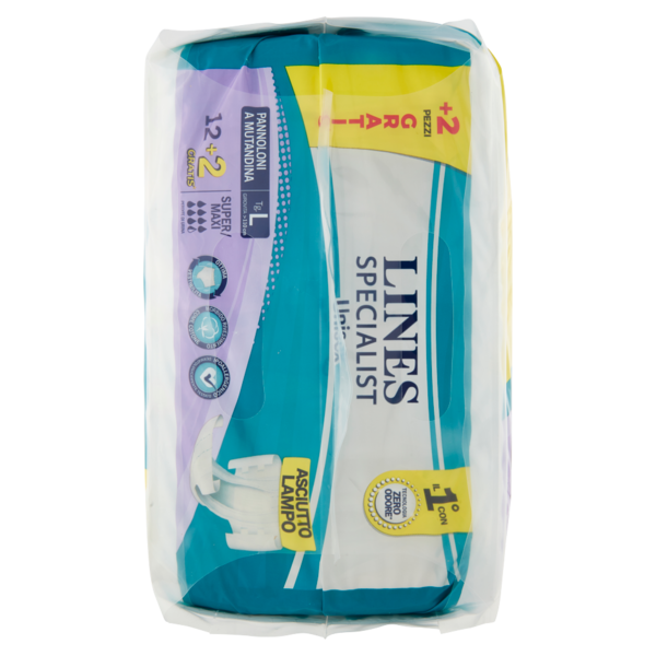 Lines Specialist Unisex Pannoloni a Mutandina Tg. L Super/Maxi 12+2 pz