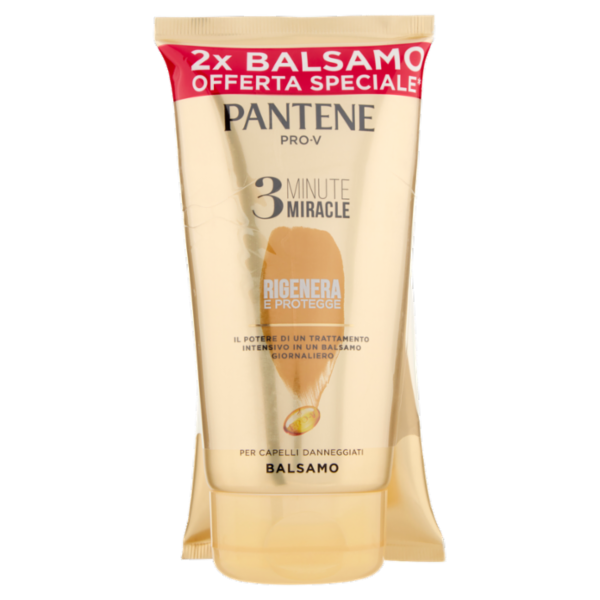 Pantene Pro-V 3 Minute Miracle Balsamo Rigenera e Protegge 2x150 ml