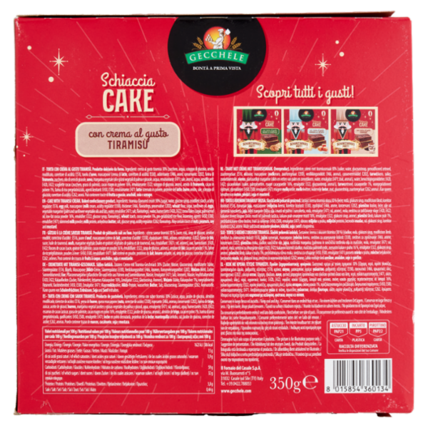Gecchele Schiaccia Cake con crema al gusto Tiramisù 350 g