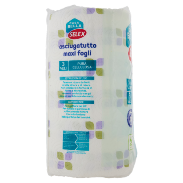 Selex Casa Bella Asciugatutto 3 Veli Maxi Fogli Super Assorbenti 2 rotoli