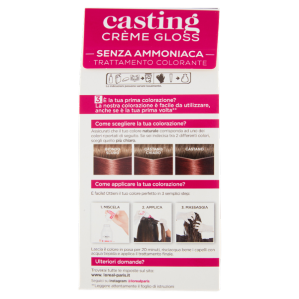 L'Oréal Paris Tinta Capelli Casting Creme Gloss, Senza Ammoniaca, 550 Mogano